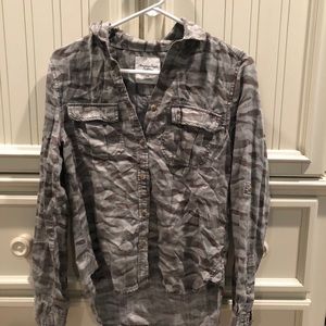 AE Camo Button-Up Long-Sleeve